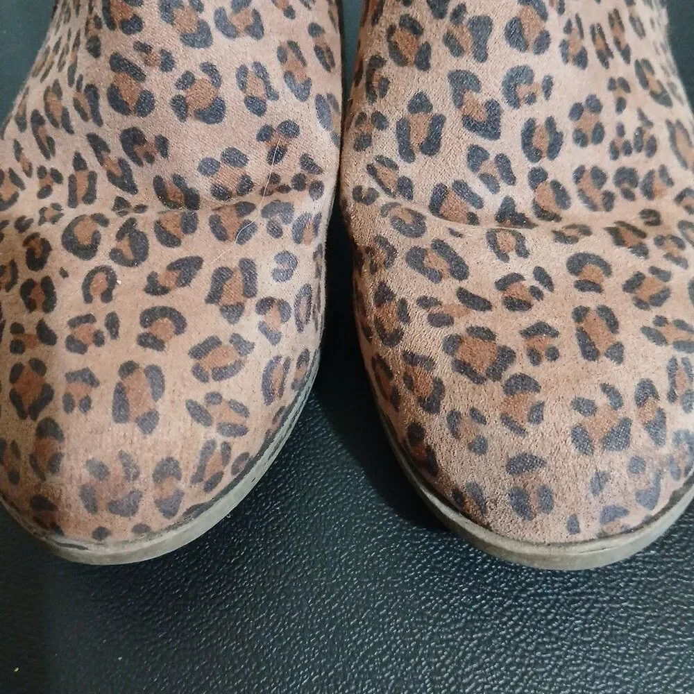Cat & Jack Leopard Print Boots Booties Ankle Boot Shoes Size 1
